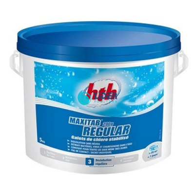 Медленный стабилизированный хлор (таблетки 200 г) 5 кг Maxitab Regular HTH
