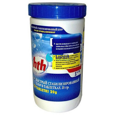 Быстрый стабилизированный хлор (таблетки 20 г) 1,2 кг Minitab Shok HTH